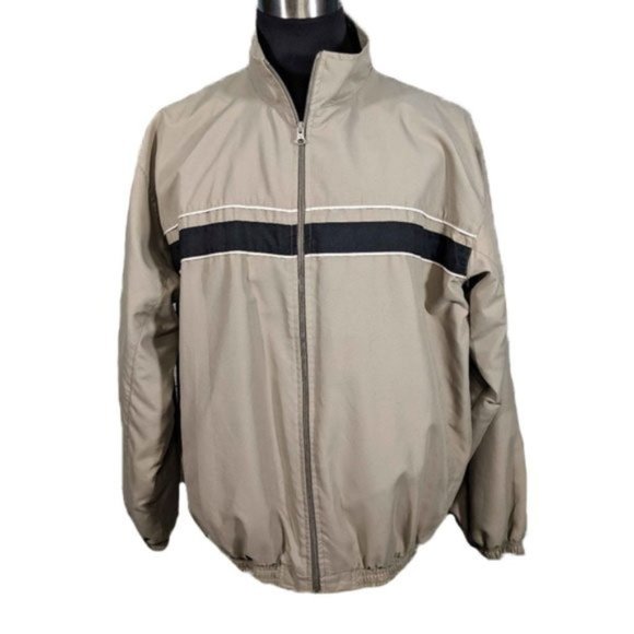 Weatherproof Other - Weatherproof Tan Black Golf Windbreaker Jacket XL
